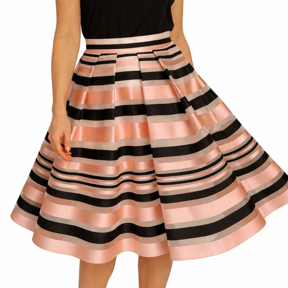 Pink Tartan Dresses & Skirts - Pink Tartan Satin Stripe Full Skirt